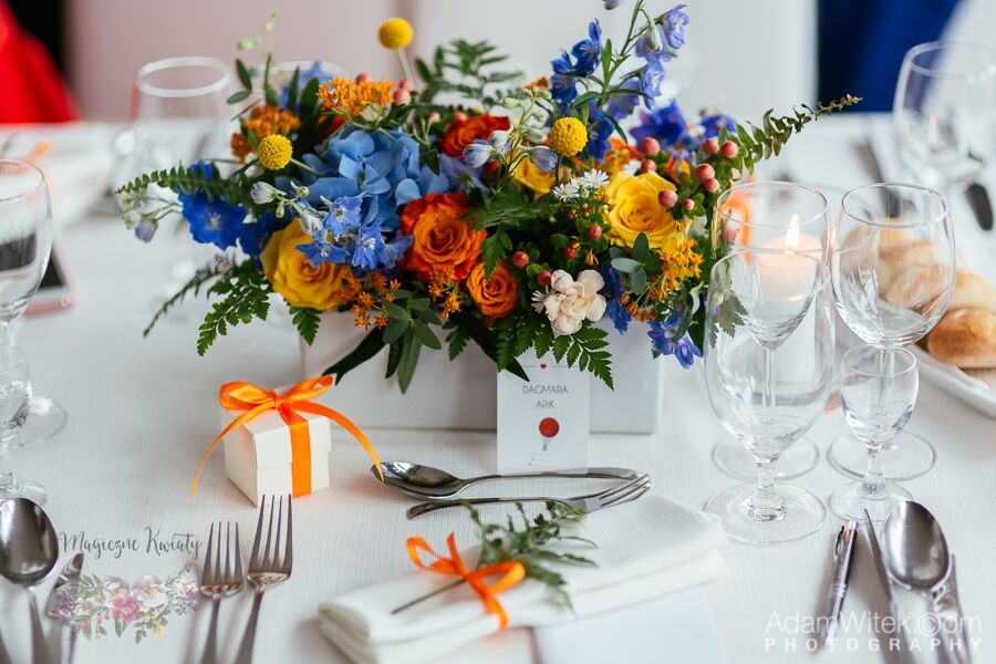 kompozycja na stół, magiczne kwiaty, kraków bkwiaty na ślub, wesele, magiczne kwiaty, kraków 2